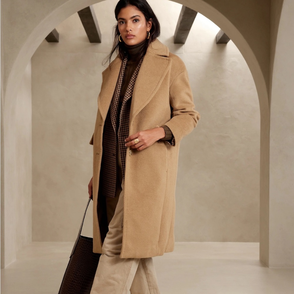 Camel winter wool coat